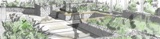 Artist's impression of a sustainable drainage system